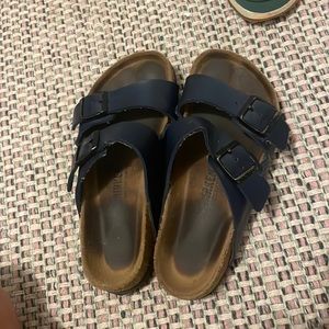 Navy strap Birkenstocks